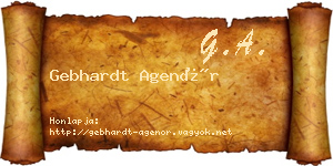Gebhardt Agenór névjegykártya